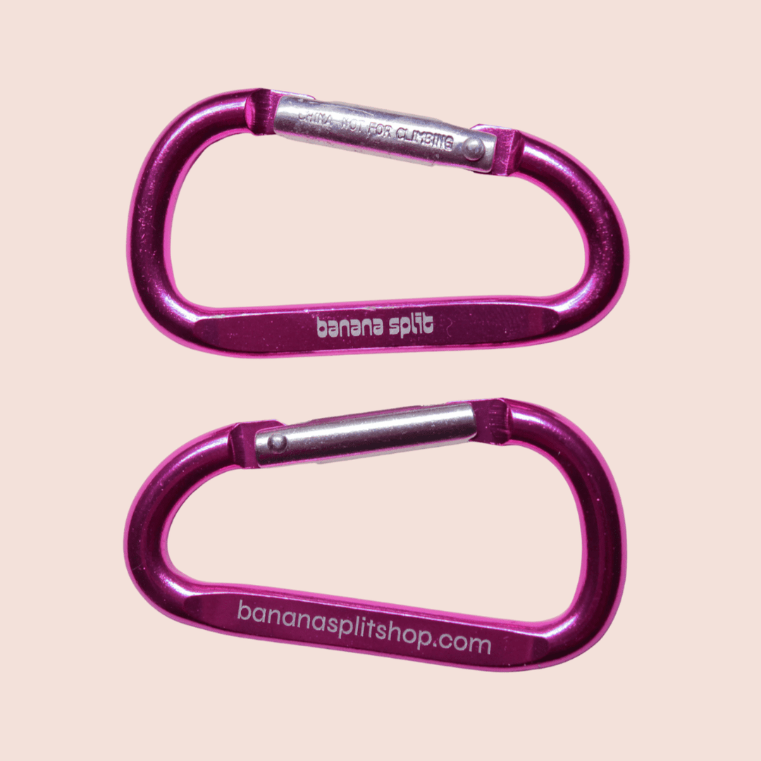 Pink Banana Split sapphic carabiner.